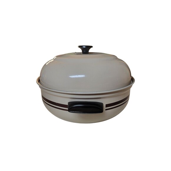 Vintage Mirro Bun Warmer Beige  Made in USA 2 Piece Set Pot Lid Retro Alum - Picture 3 of 10